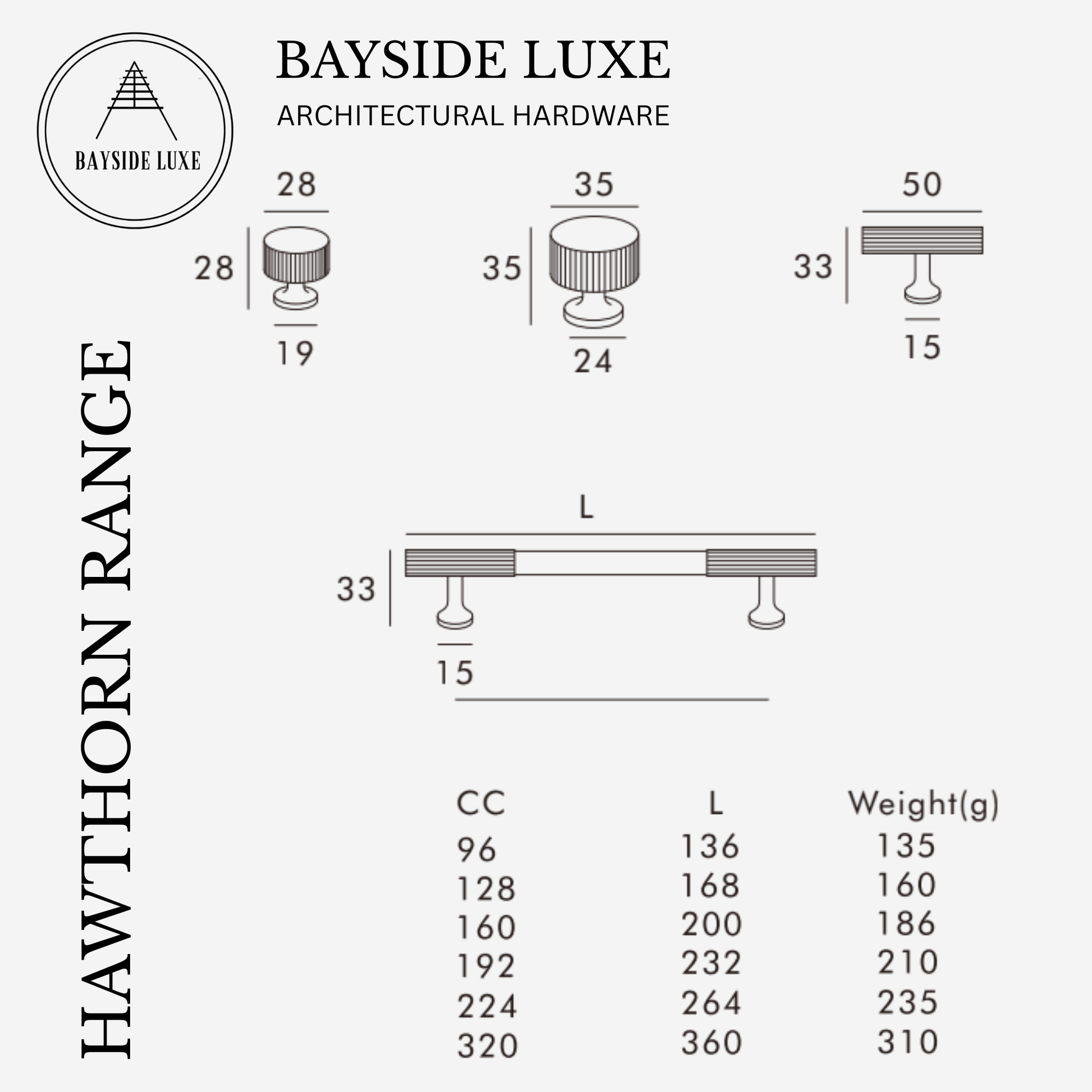 Cabinet Knobs & Handles Bayside Luxe - Hawthorn Brushed Nickel Cabinetry Handles