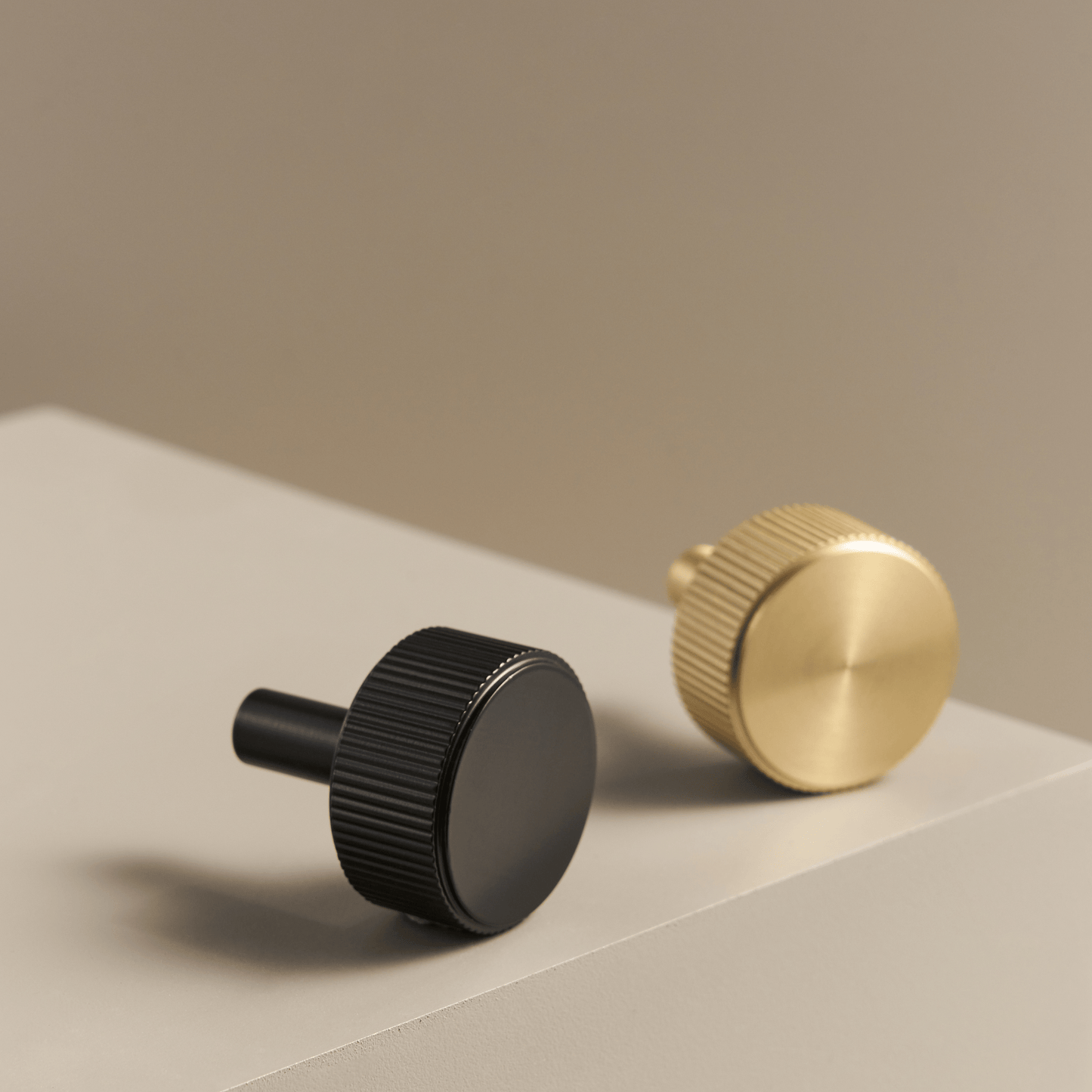 Cabinet Knobs & Handles Bayside Luxe - Kooyong Linear Knurled Black Brass Cabinetry Handles