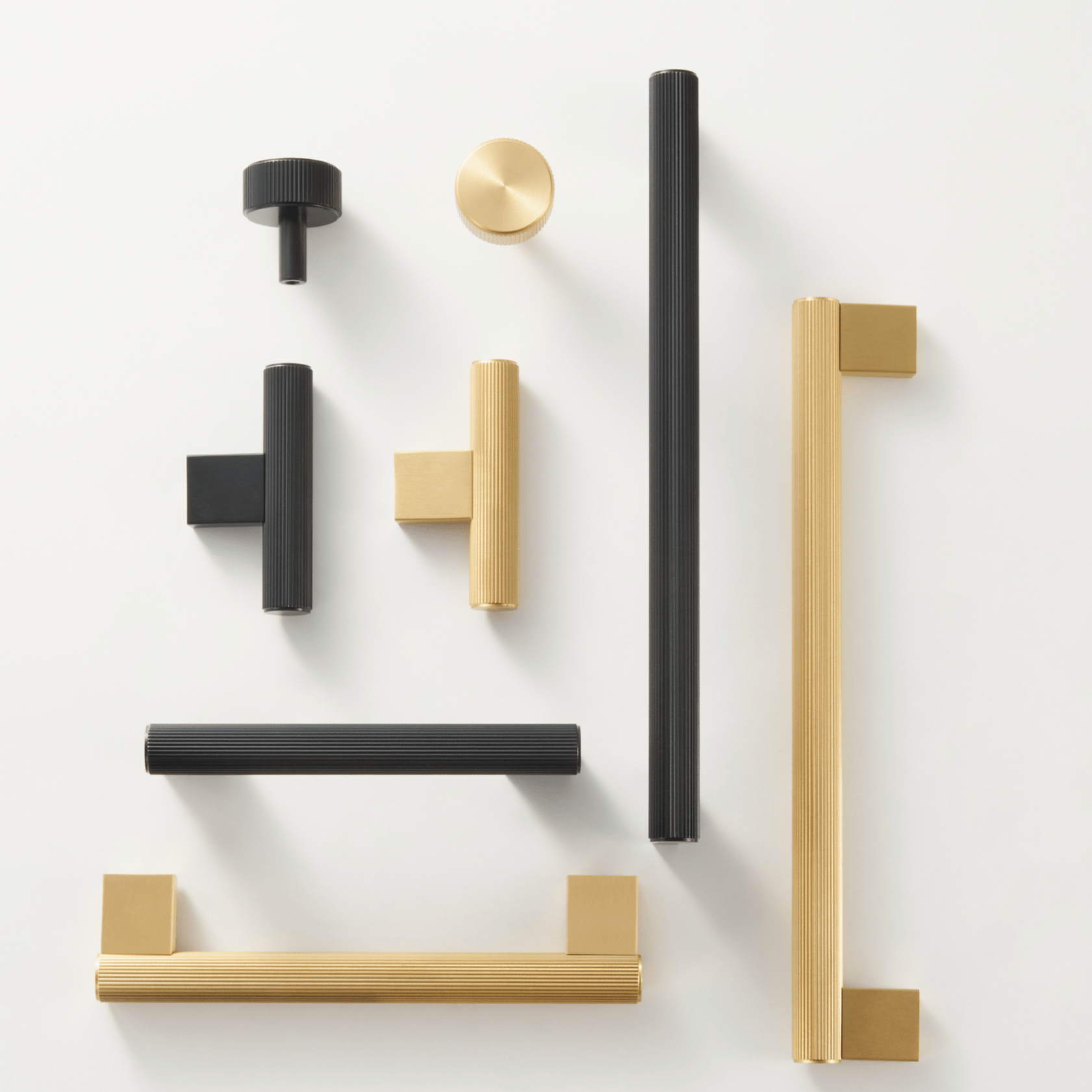 Cabinet Knobs & Handles Bayside Luxe - Kooyong Linear Knurled Black Brass Cabinetry Handles