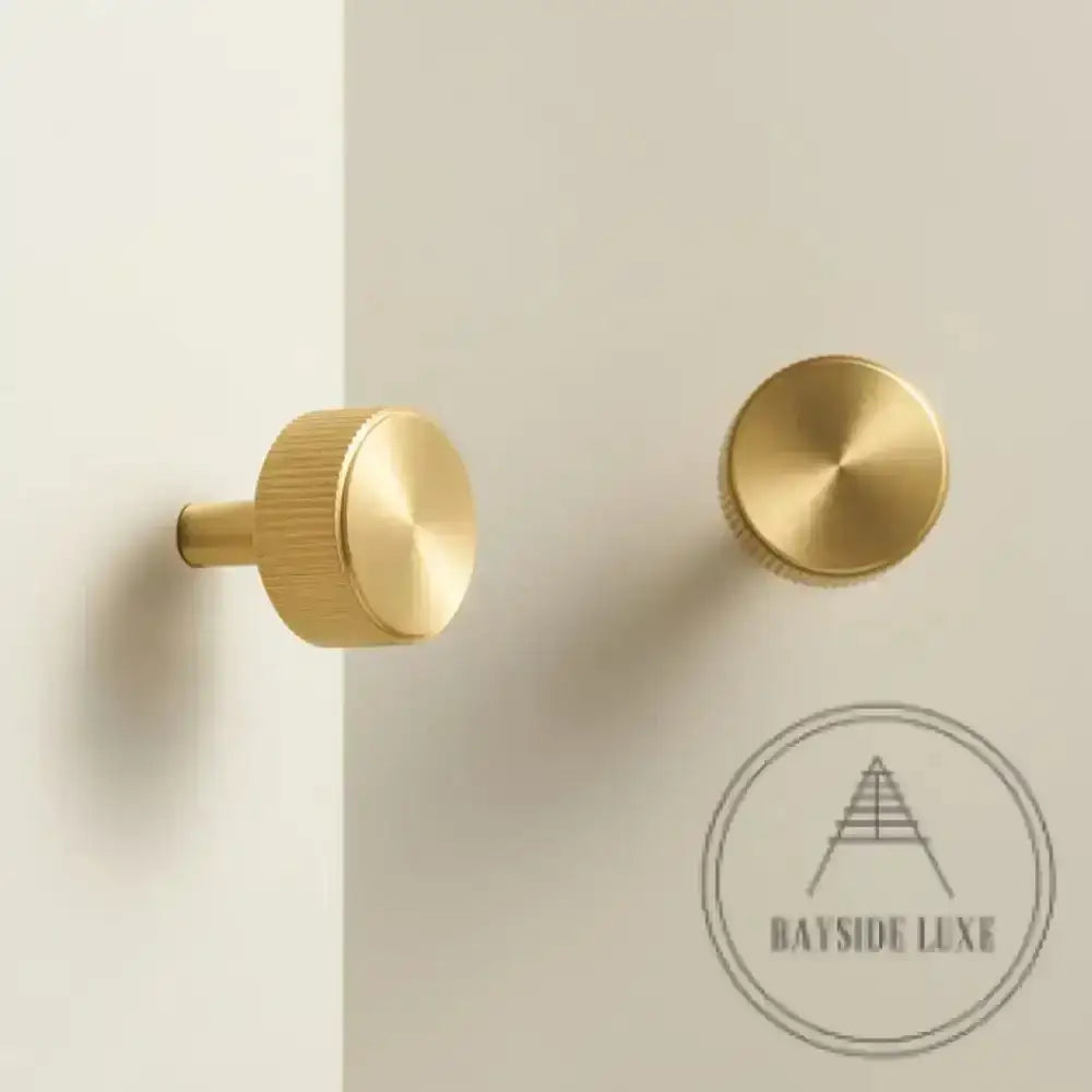 Cabinet Knobs & Handles Bayside Luxe - Kooyong Linear Knurled Satin Brass Cabinetry Handles