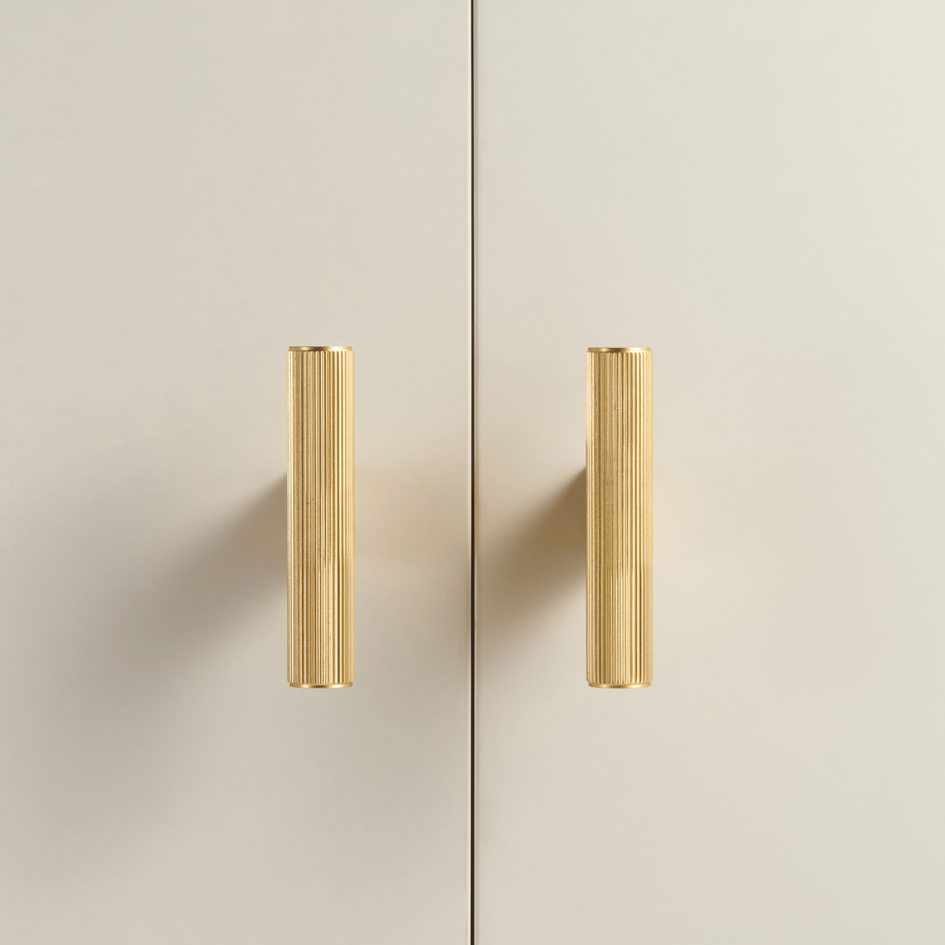 Cabinet Knobs & Handles Bayside Luxe - Kooyong Linear Knurled Satin Brass Cabinetry Handles