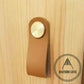 Cabinet Knobs & Handles Bayside Luxe - Leather flat gold stud pulls