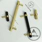 Cabinet Knobs & Handles Bayside Luxe - Mount Eliza Black and Satin Brass Knurled Handles