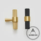 Cabinet Knobs & Handles Bayside Luxe - Mount Eliza Black and Satin Brass Knurled Handles