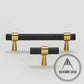 Cabinet Knobs & Handles Bayside Luxe - Mount Eliza Black and Satin Brass Knurled Handles
