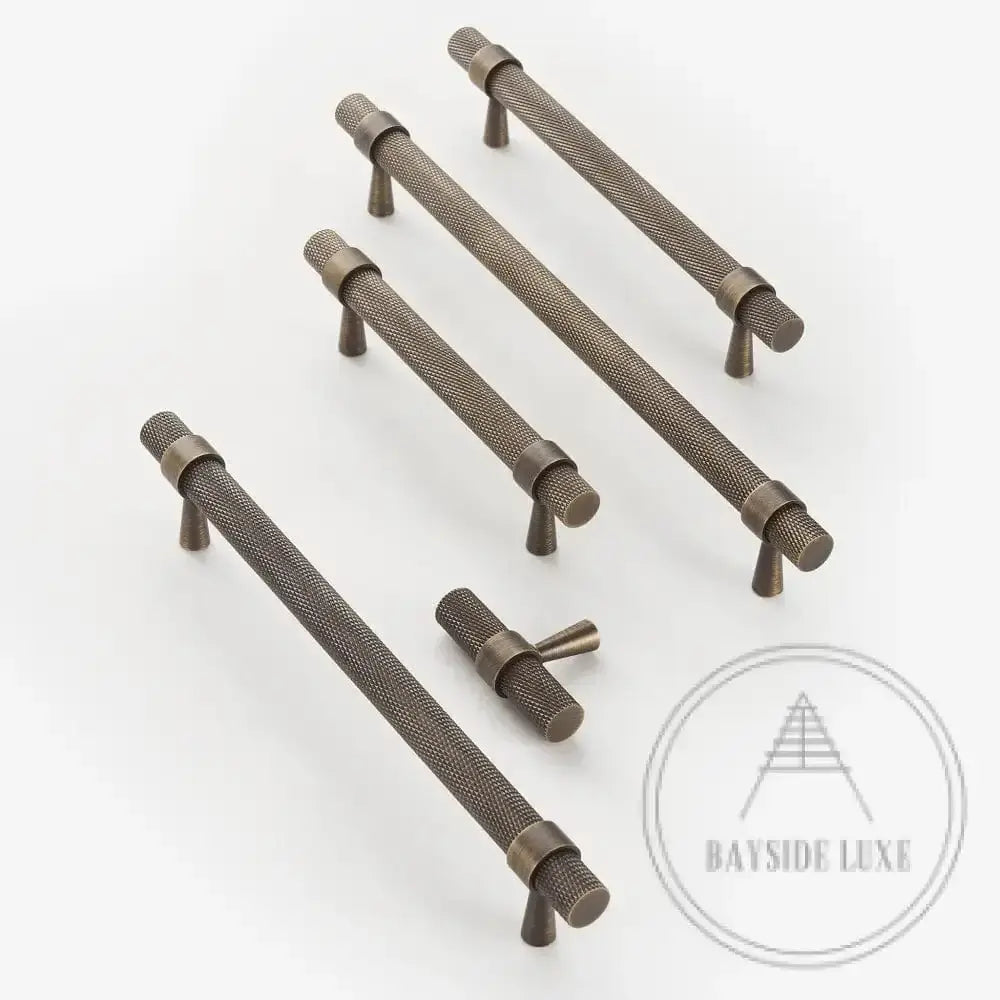 Cabinet Knobs & Handles Bayside Luxe - Mount Eliza Bronze Knurled Handle