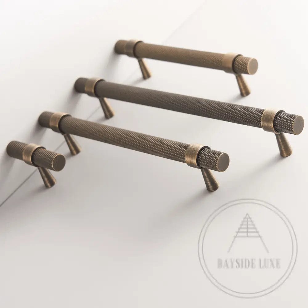 Cabinet Knobs & Handles Bayside Luxe - Mount Eliza Bronze Knurled Handle