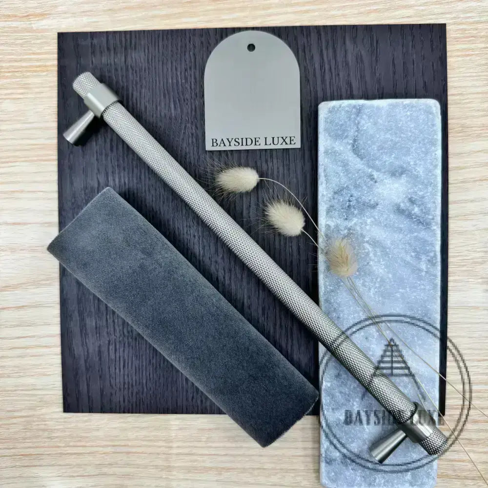 Cabinet Knobs & Handles Bayside Luxe - Mount Eliza Nickel Knurled Handles