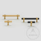 Cabinet Knobs & Handles Bayside Luxe - Mount Eliza Satin Brass Brass Knurled Handles