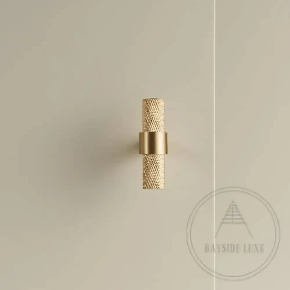 Cabinet Knobs & Handles Bayside Luxe - Mount Eliza Satin Brass Brass Knurled Handles