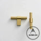 Cabinet Knobs & Handles Bayside Luxe - Scarborough Cross Knurled Handle - Brass