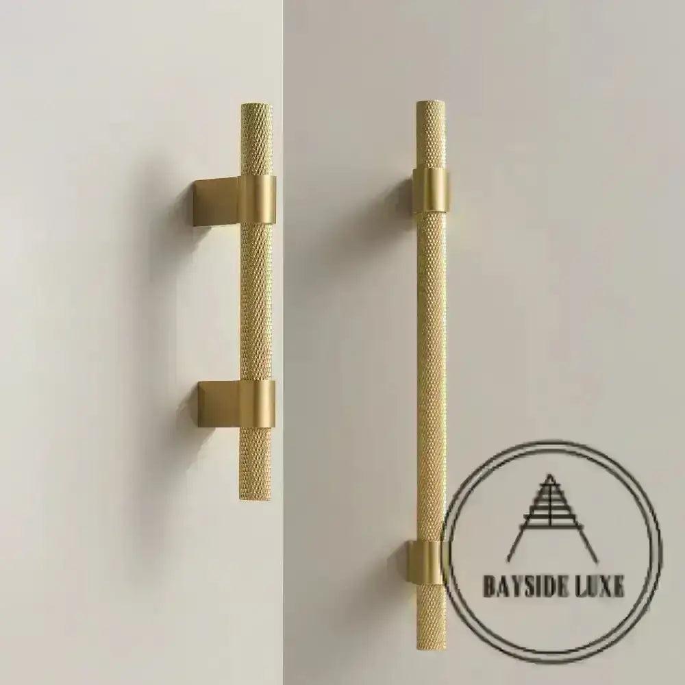 Cabinet Knobs & Handles Bayside Luxe - Scarborough Cross Knurled Handle - Brass