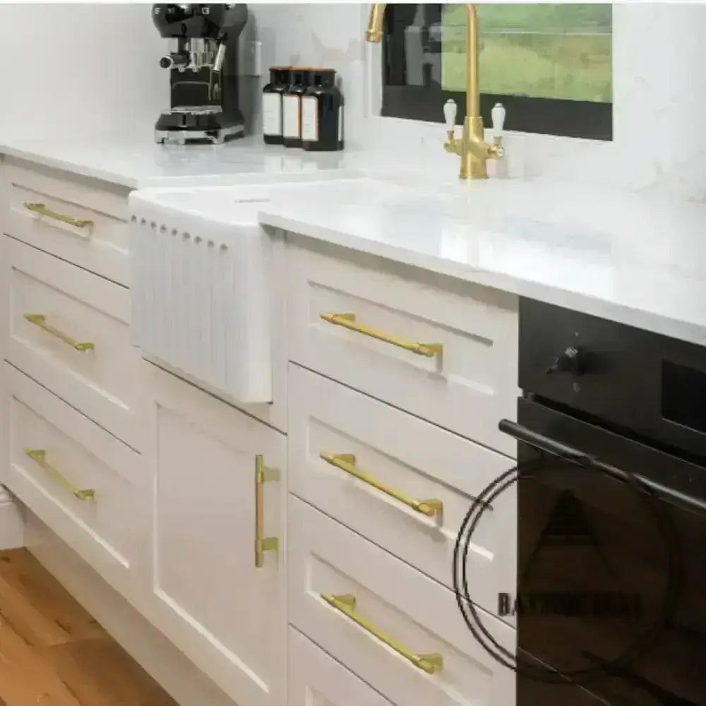 Cabinet Knobs & Handles Bayside Luxe - Scarborough Cross Knurled Handle - Brass