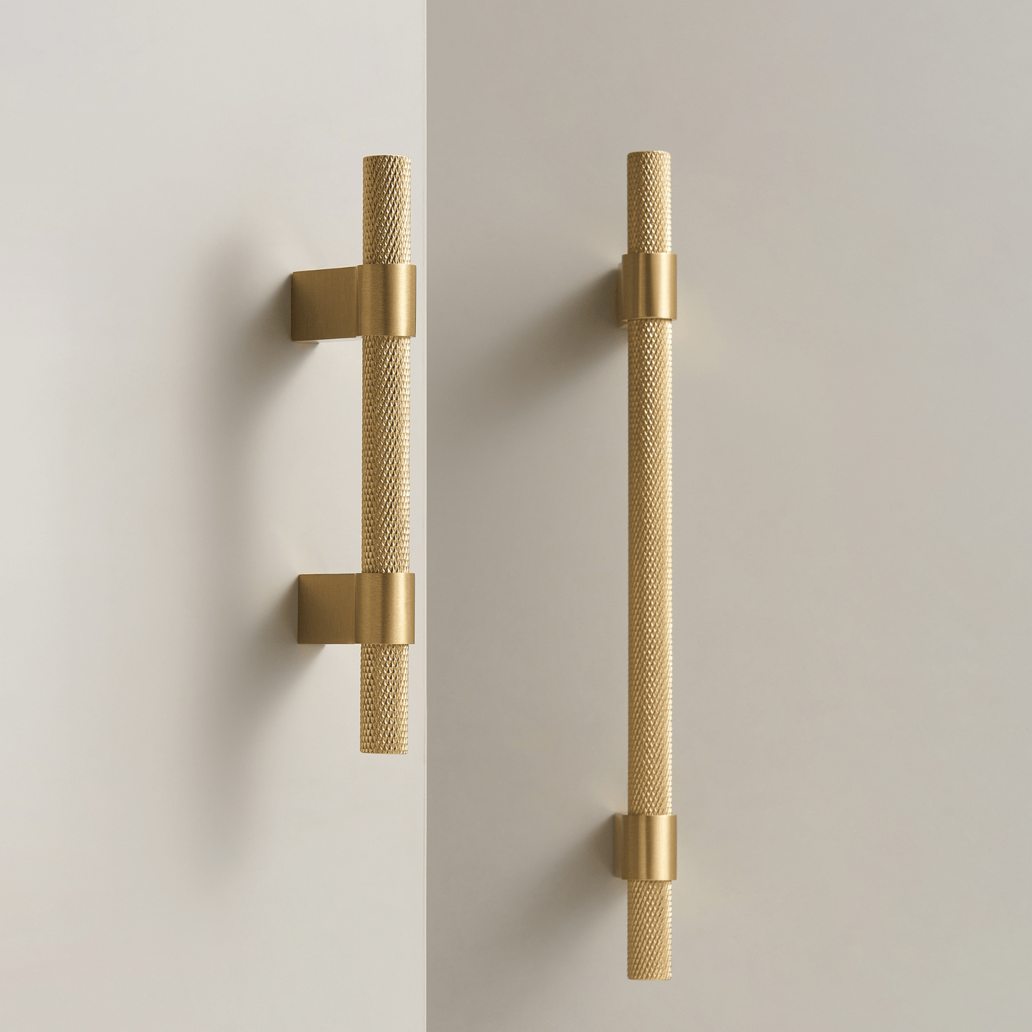 Cabinet Knobs & Handles Bayside Luxe - Scarborough Cross Knurled Handle - Brass