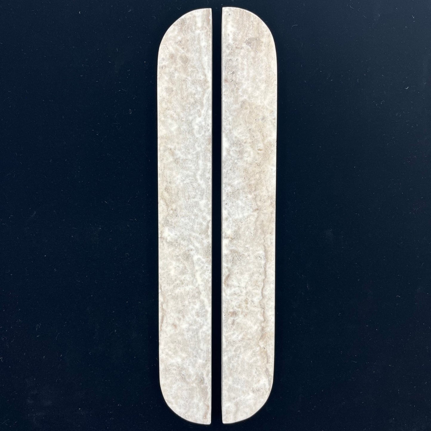 Cabinet Knobs & Handles Bayside Luxe Silver Grey Travertine Cabinetry Handles - 320mm (Pair)