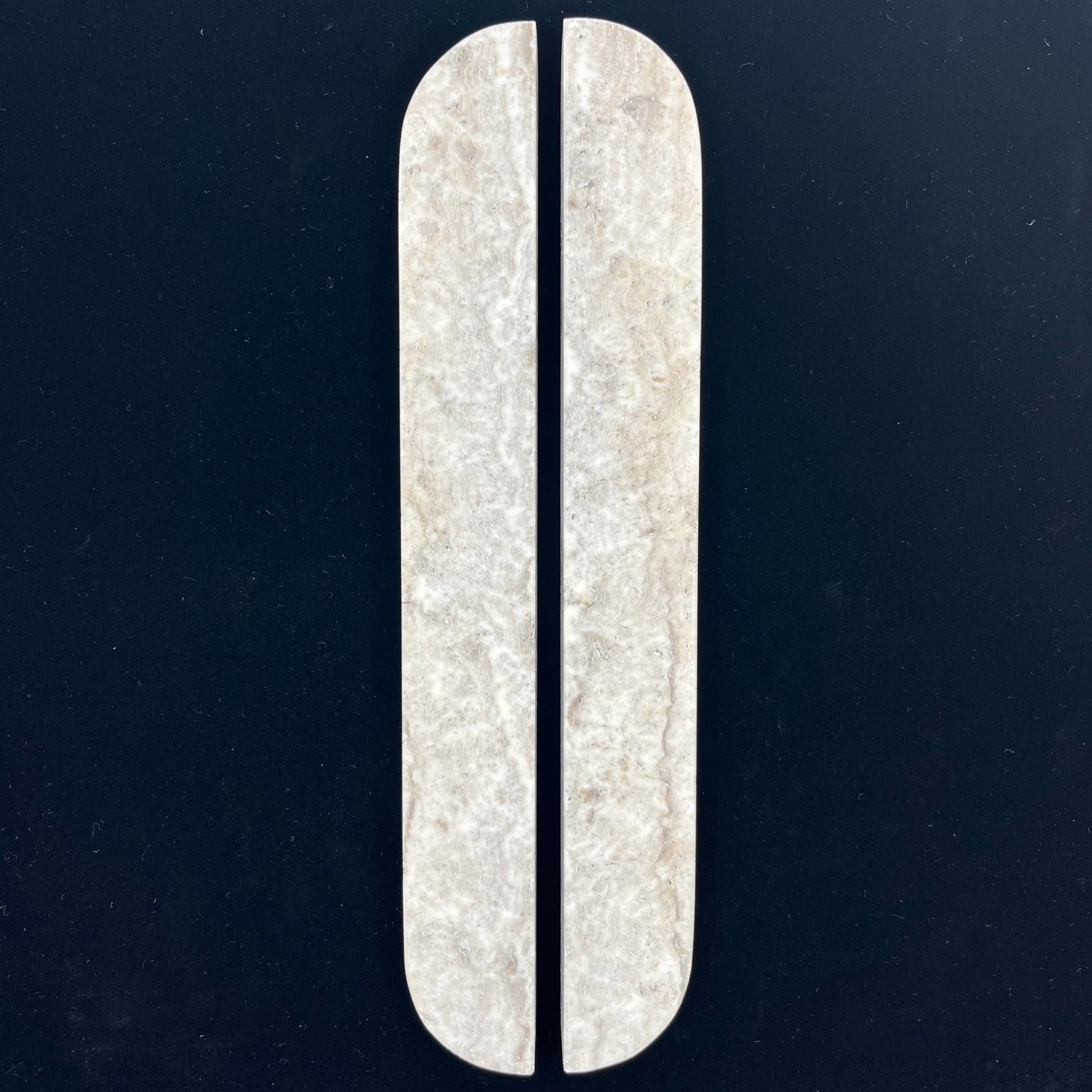 Cabinet Knobs & Handles Bayside Luxe Silver Grey Travertine Cabinetry Handles - 320mm (Pair)