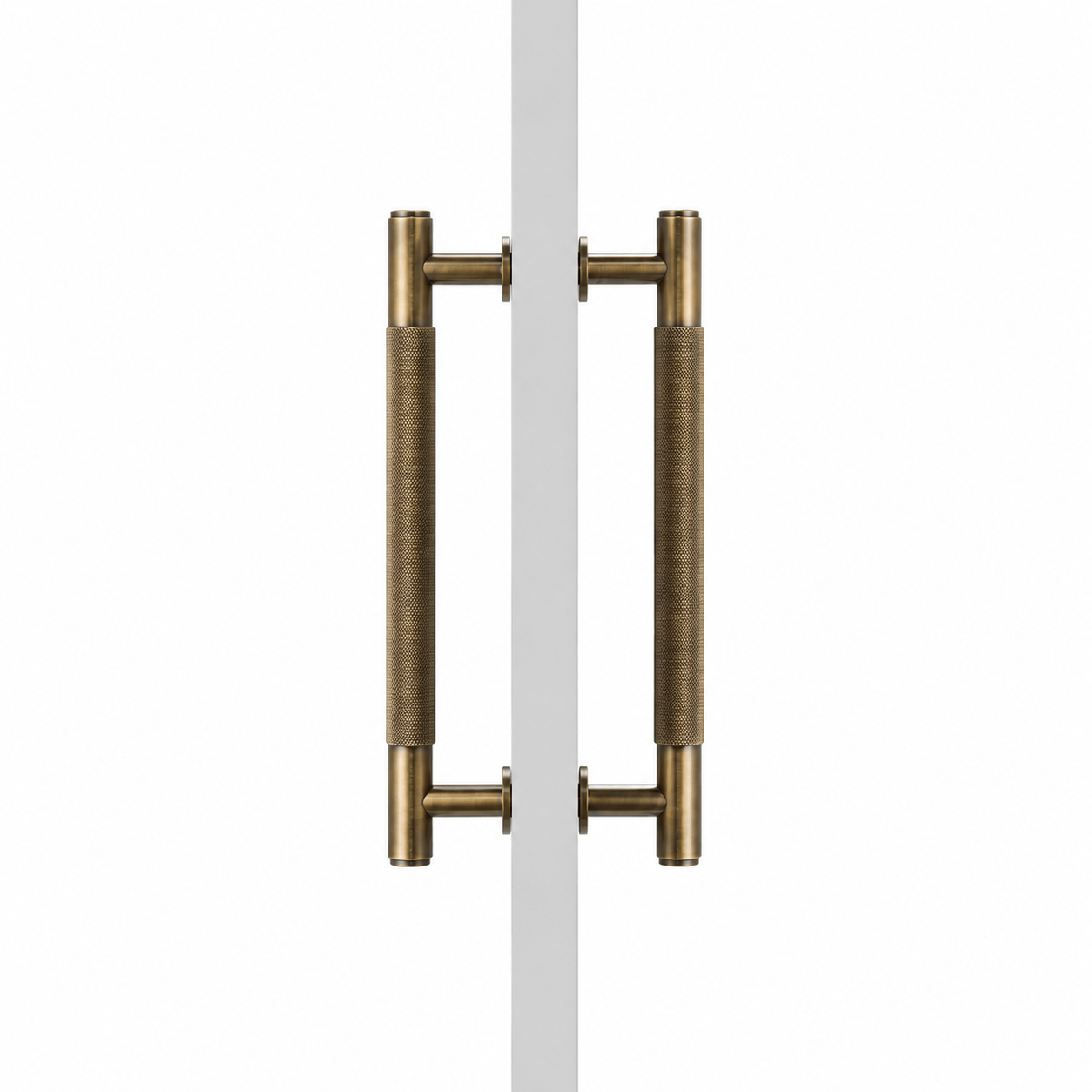 Cabinet Knobs & Handles Bayside Luxe - Sorrento Knurled Antique Brass Double Door Handle