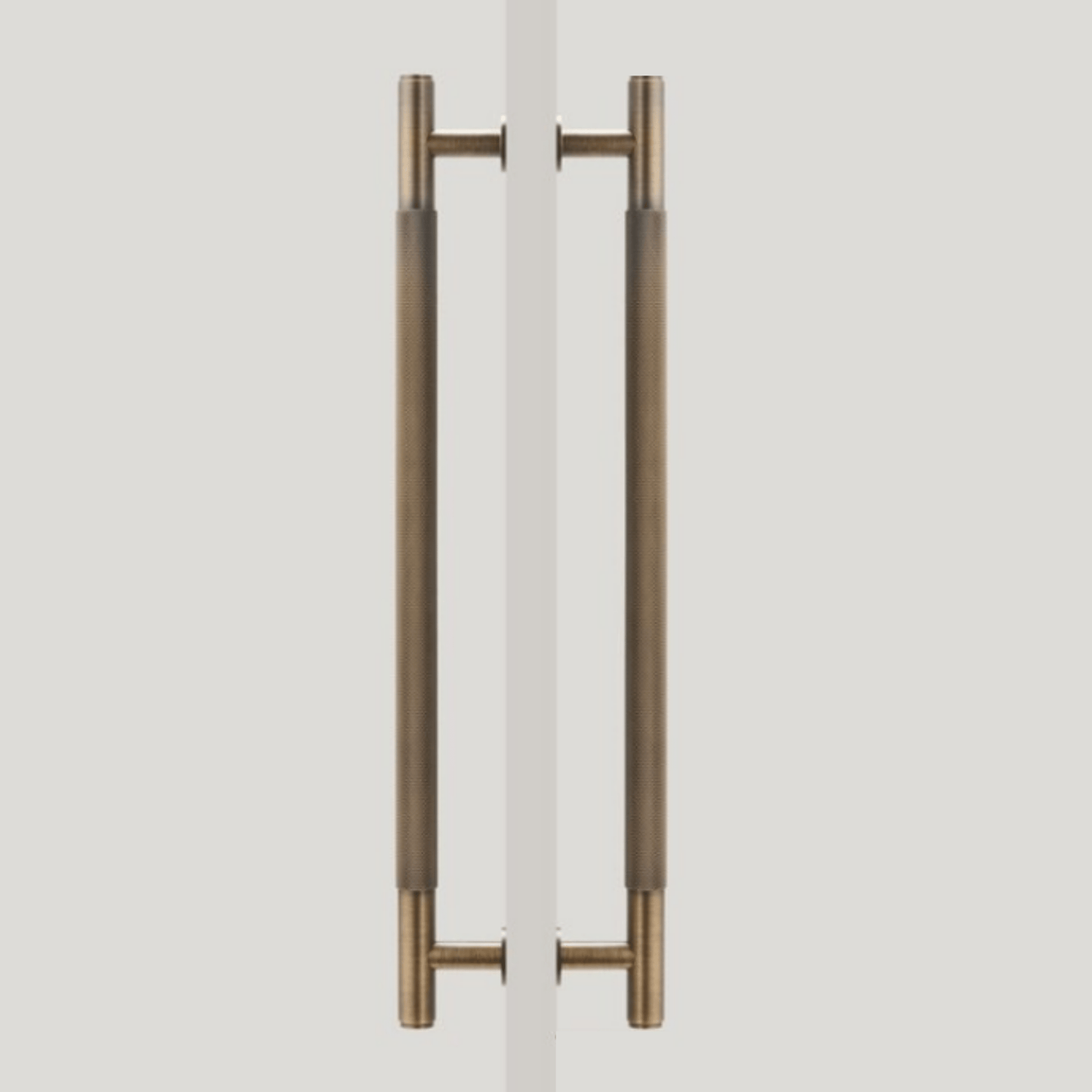 Cabinet Knobs & Handles Bayside Luxe - Sorrento Knurled Antique Brass Double Door Handle