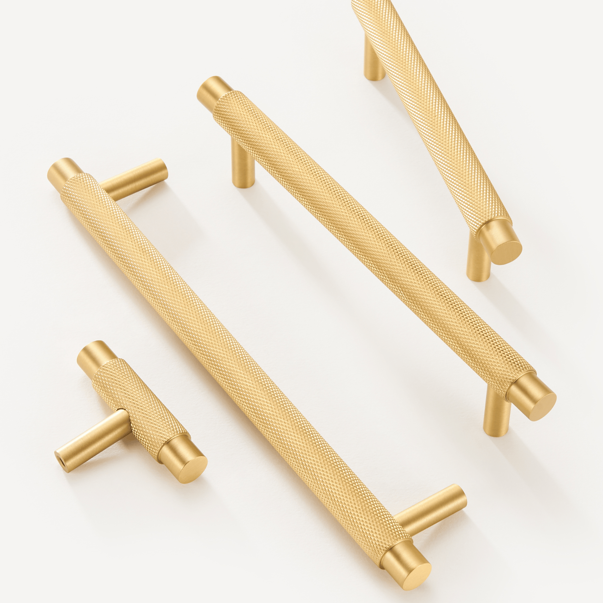 Cabinet Knobs & Handles Bayside Luxe - Sorrento Knurled Brass Handle