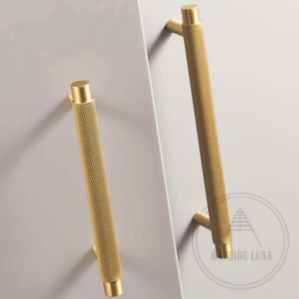 Cabinet Knobs & Handles Bayside Luxe - Sorrento Knurled Brass Handle