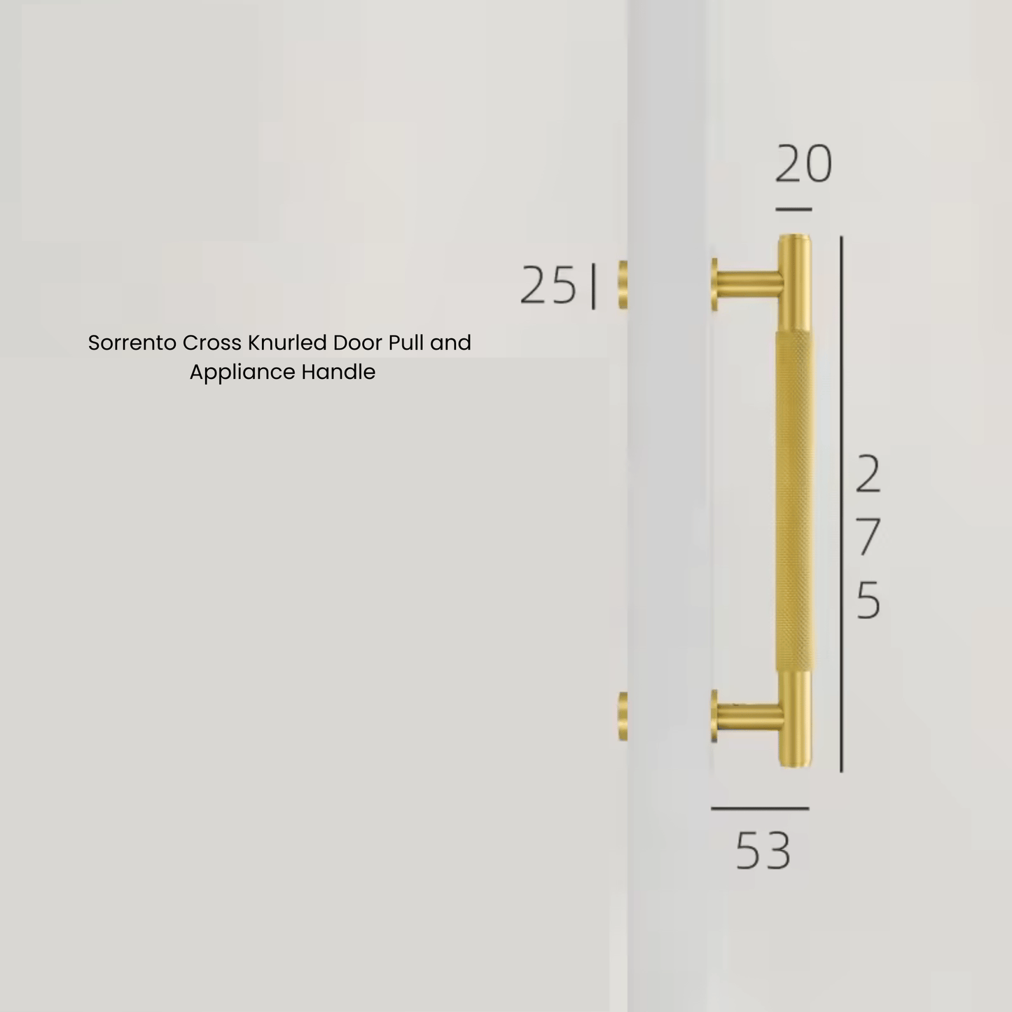 Cabinet Knobs & Handles Bayside Luxe - Sorrento Knurled Satin Brass Single Door Handle