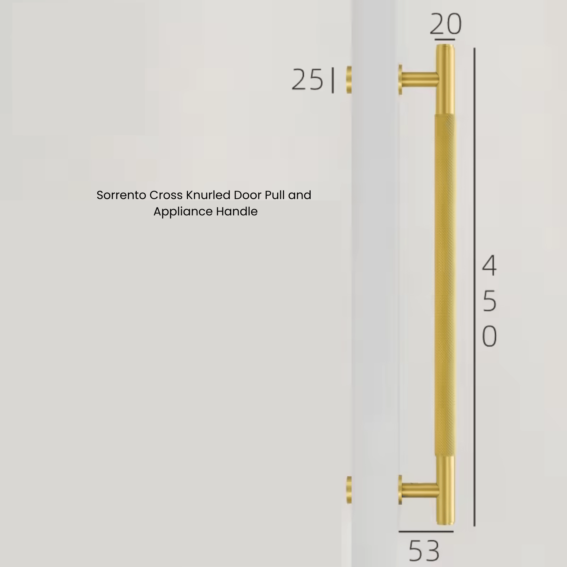 Cabinet Knobs & Handles Bayside Luxe - Sorrento Knurled Satin Brass Single Door Handle