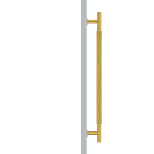 Cabinet Knobs & Handles Bayside Luxe - Sorrento Knurled Satin Brass Single Door Handle