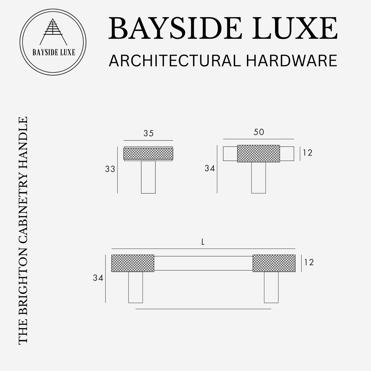 Cabinet Knobs & Handles Bayside Luxe - The Brighton Range - Nickel Cabinetry Handles