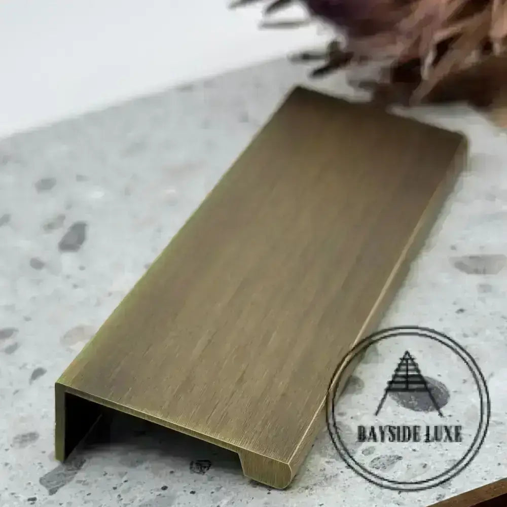 Cabinet Knobs & Handles Bayside Luxe - The Clovelly Solid Antique Brass Lip Pull