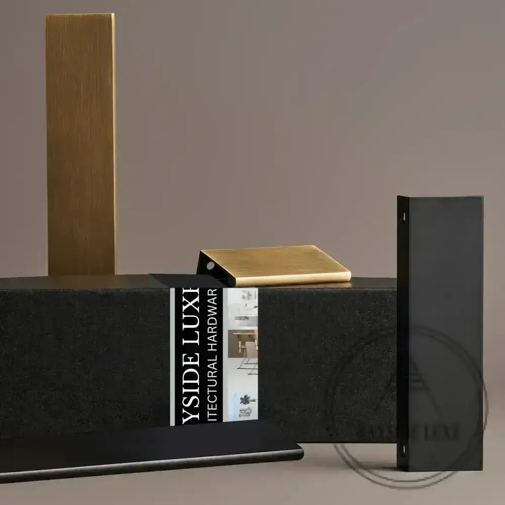 Cabinet Knobs & Handles Bayside Luxe - The Clovelly Solid Black Brass Lip Pull