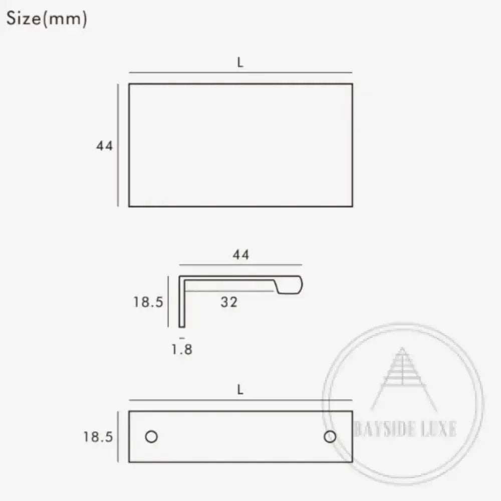 Cabinet Knobs & Handles Bayside Luxe - The Clovelly Solid Black Brass Lip Pull