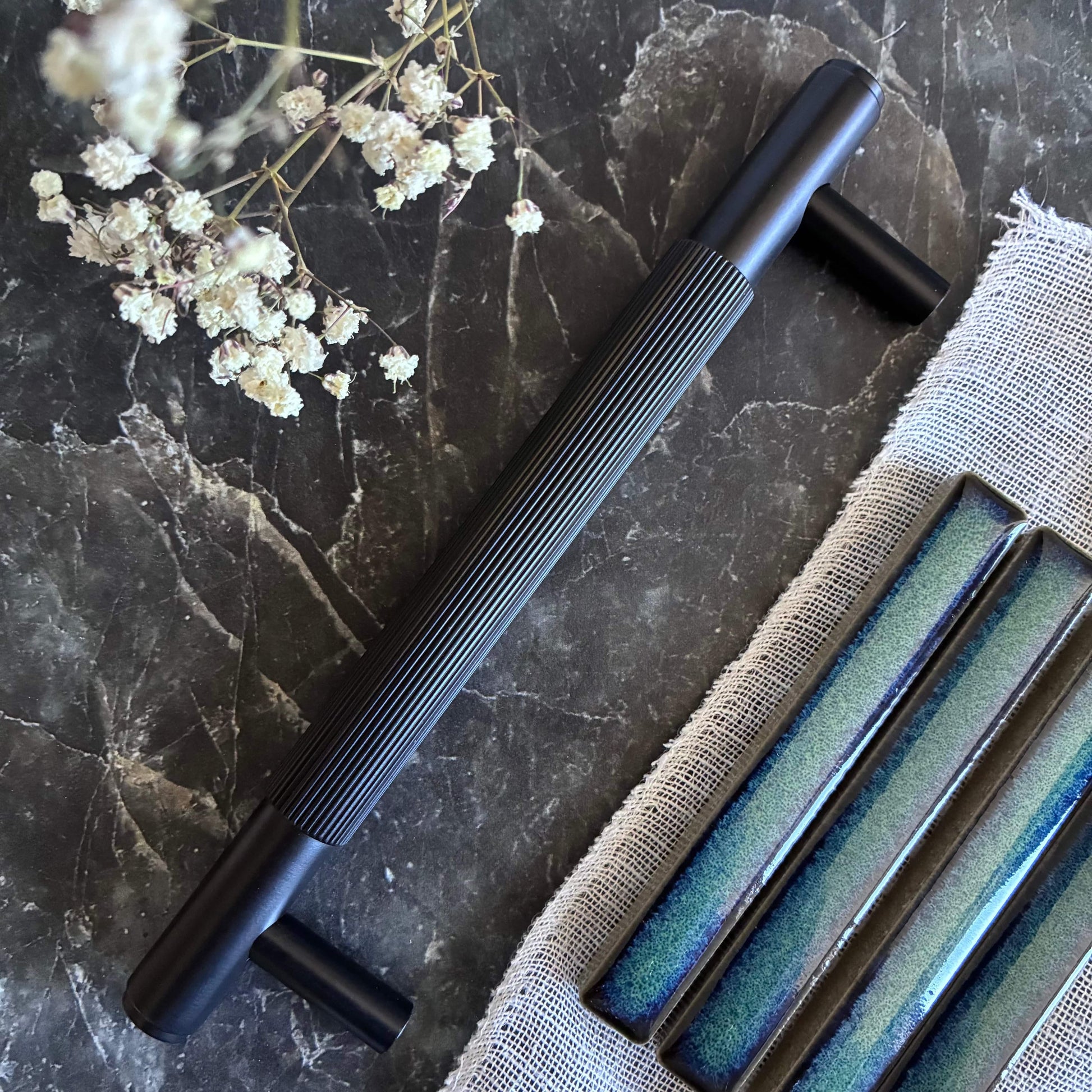 Cabinet Knobs & Handles Bayside Luxe - The Toorak - Black Brass Luxe Cabinetry Handles