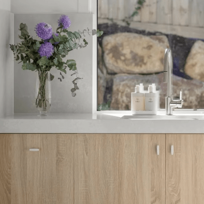 Cabinet Knobs & Handles Bayside Luxe - The Toorak - White Brass Luxe Cabinetry Handles