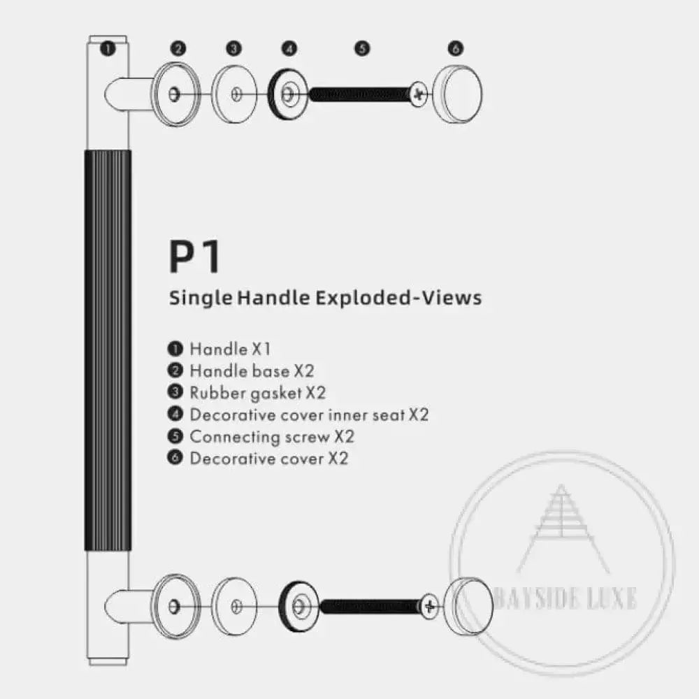 Cabinet Knobs & Handles Bayside Luxe - Toorak Linear Knurled Black Single Door Handle