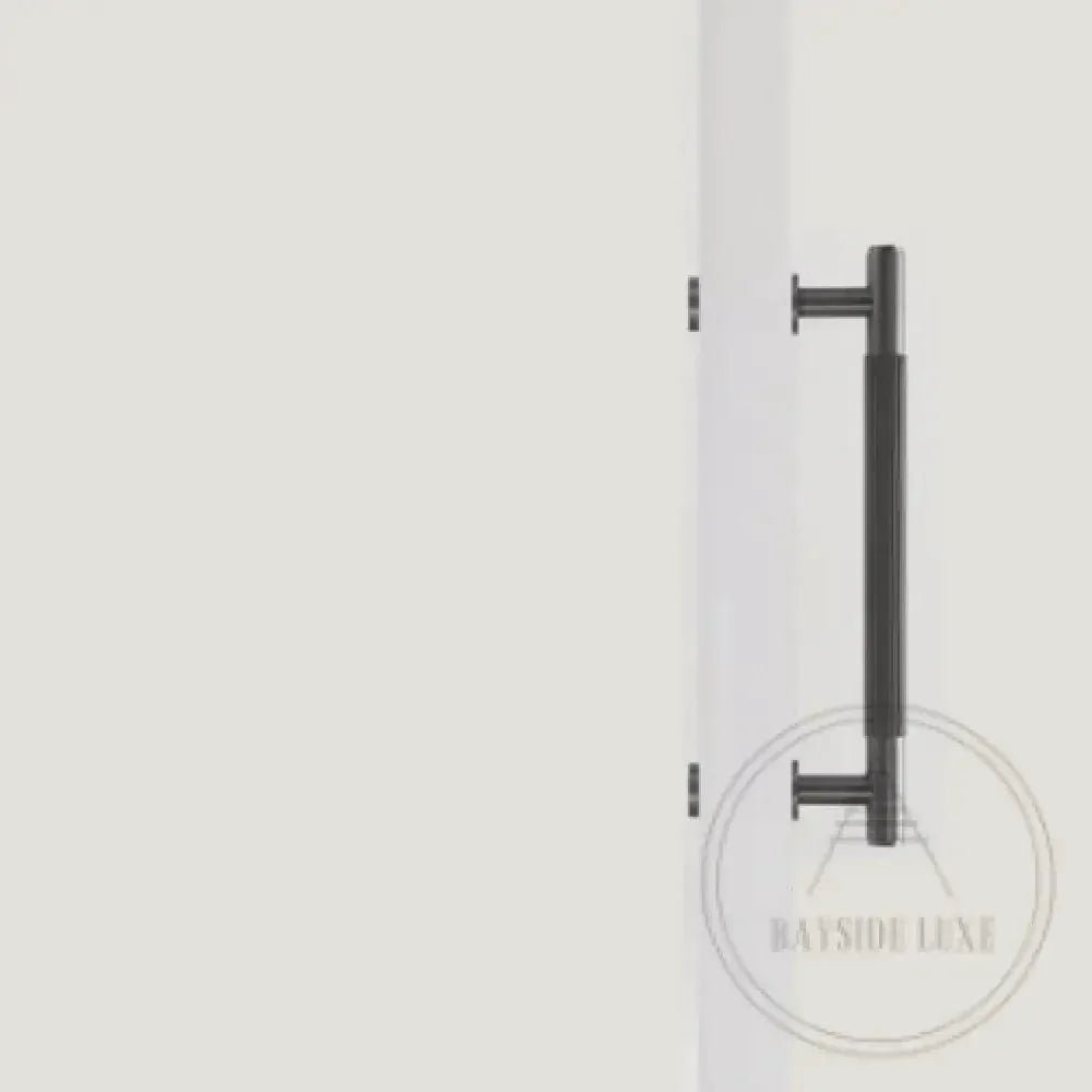 Cabinet Knobs & Handles Bayside Luxe - Toorak Linear Knurled Black Single Door Handle