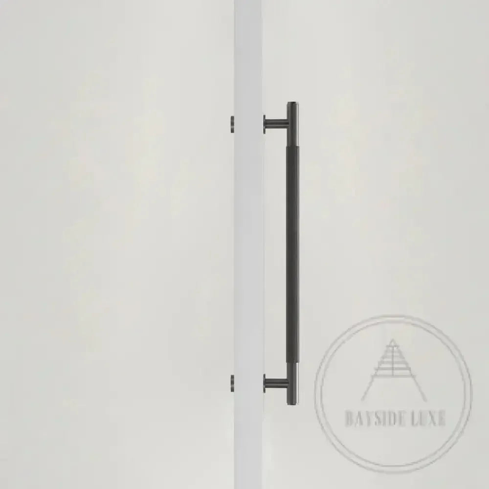 Cabinet Knobs & Handles Bayside Luxe - Toorak Linear Knurled Gunmetal Grey Single Door Handle