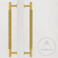 Cabinet Knobs & Handles Bayside Luxe - Toorak Linear Knurled Satin Brass Double Door Handle