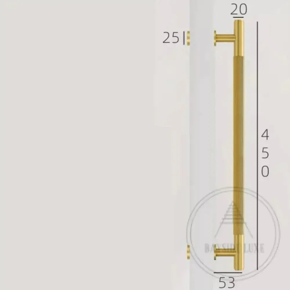Cabinet Knobs & Handles Bayside Luxe - Toorak Linear Knurled Satin Brass Single Door Handle