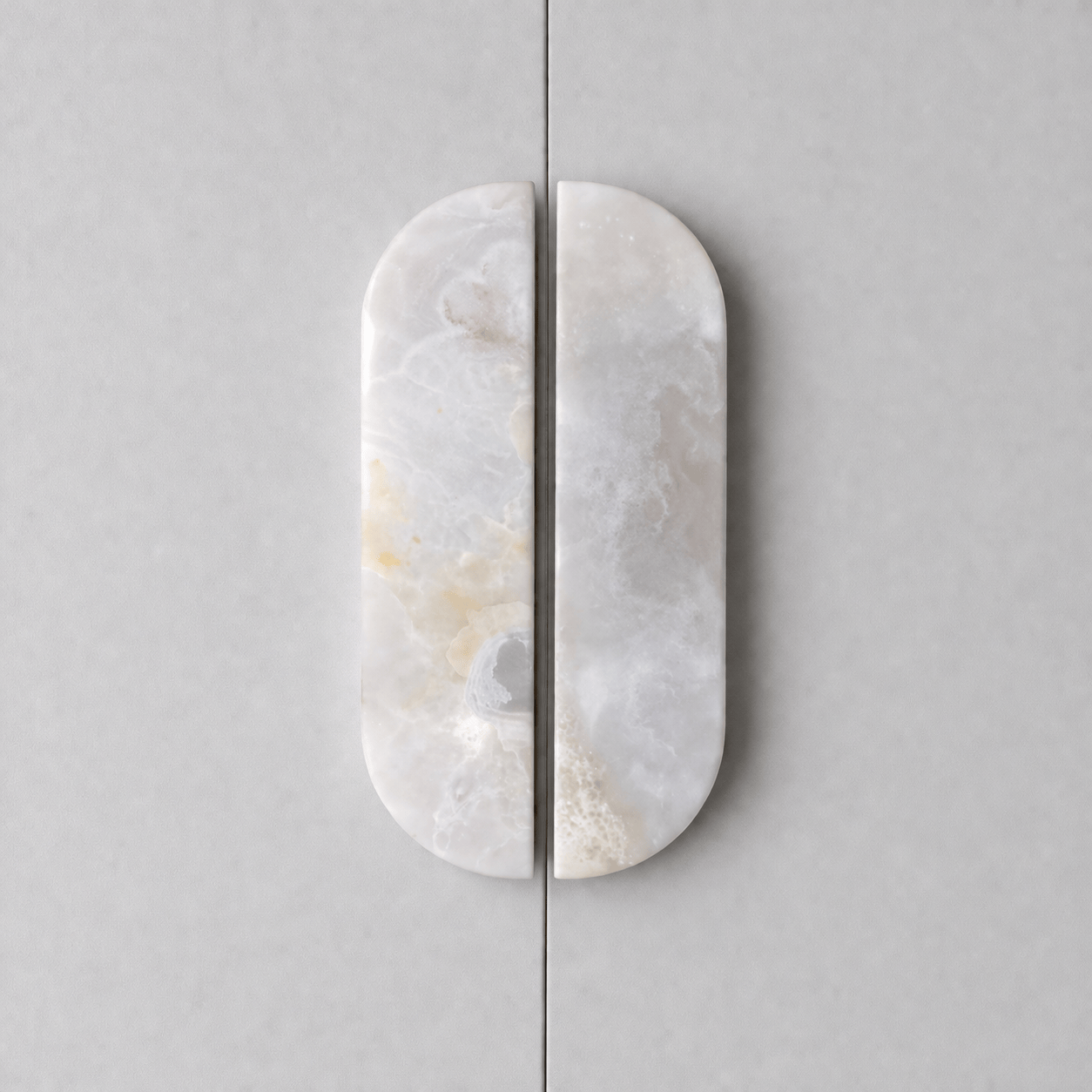 Cabinet Knobs & Handles Bayside Luxe White Onyx Cabinetry Handles - 160mm (Pair)