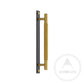 Cabinet Knobs & Handles Black and Brass / Solid Brass Luxe Doorware - Toorak Door Pull - Handle with Back Plate - Black and Brass