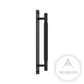 Cabinet Knobs & Handles Black / Solid Brass Luxe Doorware - Toorak Door Pull - Handle with Back Plate - Black