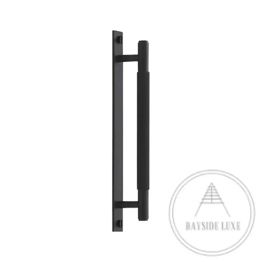 Cabinet Knobs & Handles Black / Solid Brass Luxe Doorware - Toorak Door Pull - Handle with Back Plate - Black