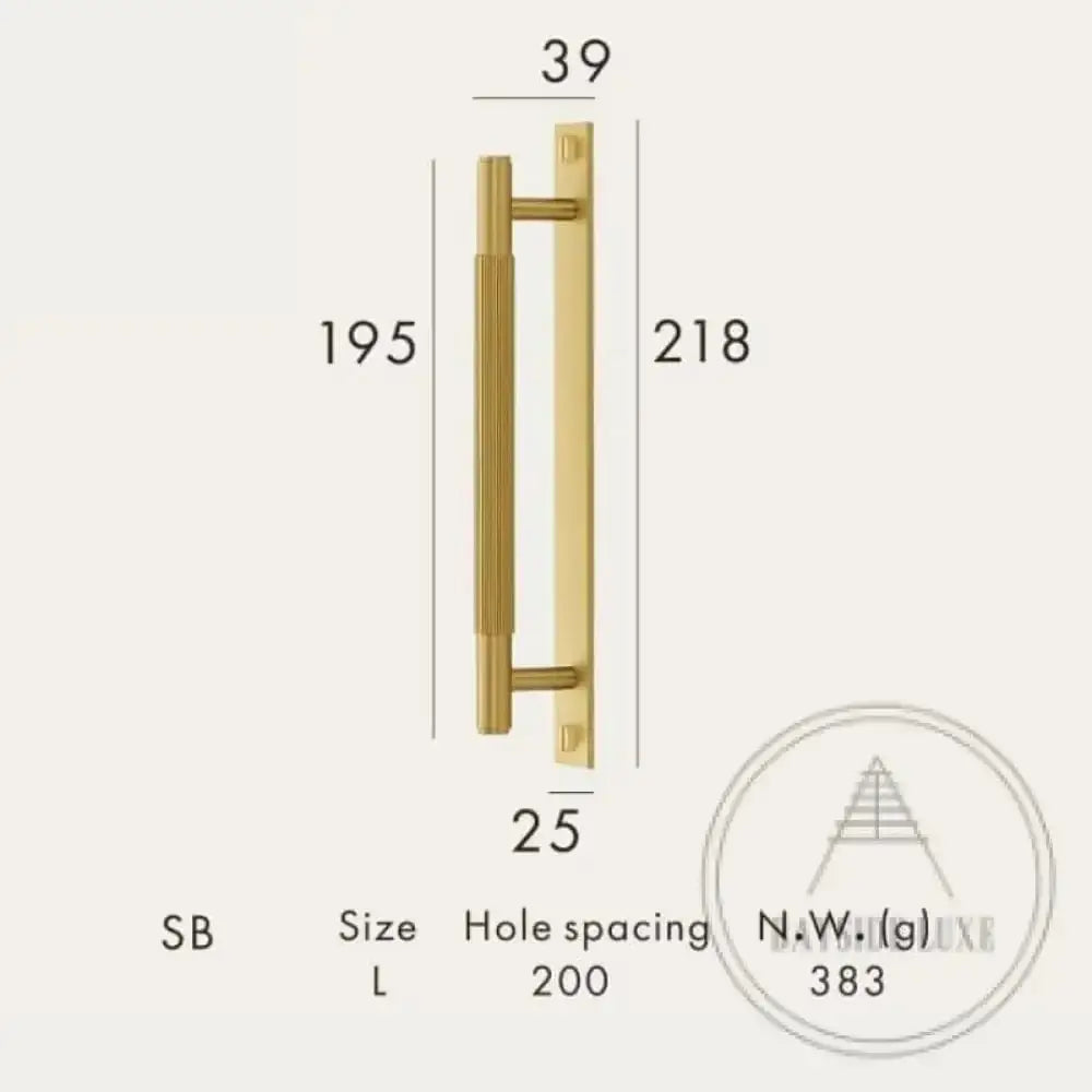 Cabinet Knobs & Handles Brass / Solid Brass Luxe Doorware - Toorak Door Pull - Handle with Back Plate - Solid Brass