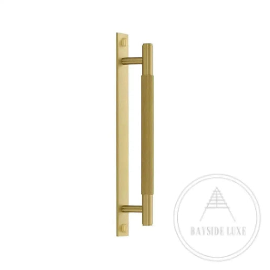 Cabinet Knobs & Handles Brass / Solid Brass Luxe Doorware - Toorak Door Pull - Handle with Back Plate - Solid Brass