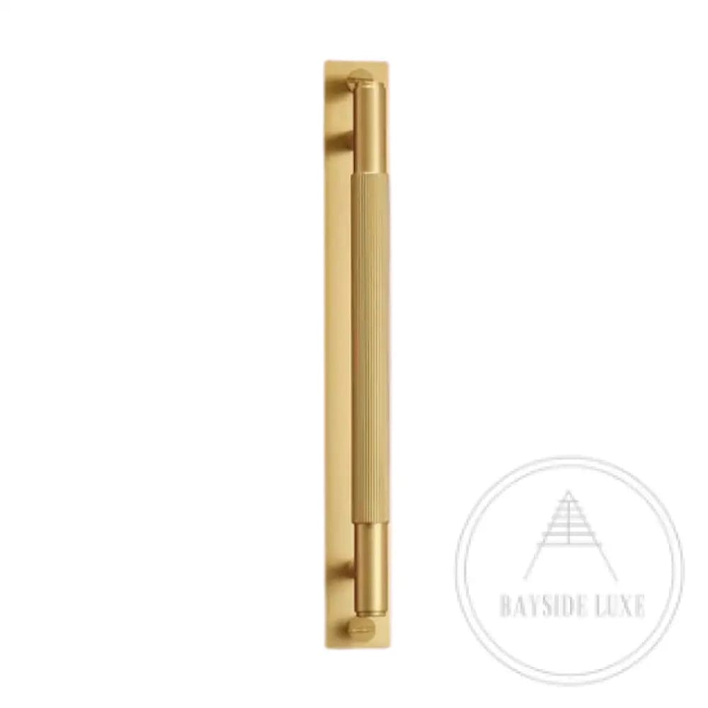 Cabinet Knobs & Handles Brass / Solid Brass Luxe Doorware - Toorak Door Pull - Handle with Back Plate - Solid Brass