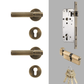 Door Handle Antique Brass / Solid Brass Luxe Doorware - Toorak Door Handles Mortice Lock Set - Antique Brass