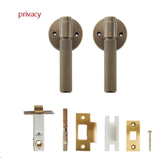 Door Handle Antique Brass / Solid Brass Luxe Doorware - Toorak Door Handles Passage Set - Antique Brass