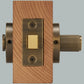 Door Handle Bayside Luxe - Antique Brass Linear Knurled Dead Bolt Thumb Turn Lock