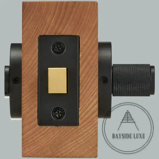 Door Handle Bayside Luxe - Black Brass Cross Knurled Dead Bolt Thumb Turn Lock