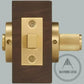 Door Handle Bayside Luxe - Satin Brass Cross Knurled Dead Bolt Thumb Turn Lock